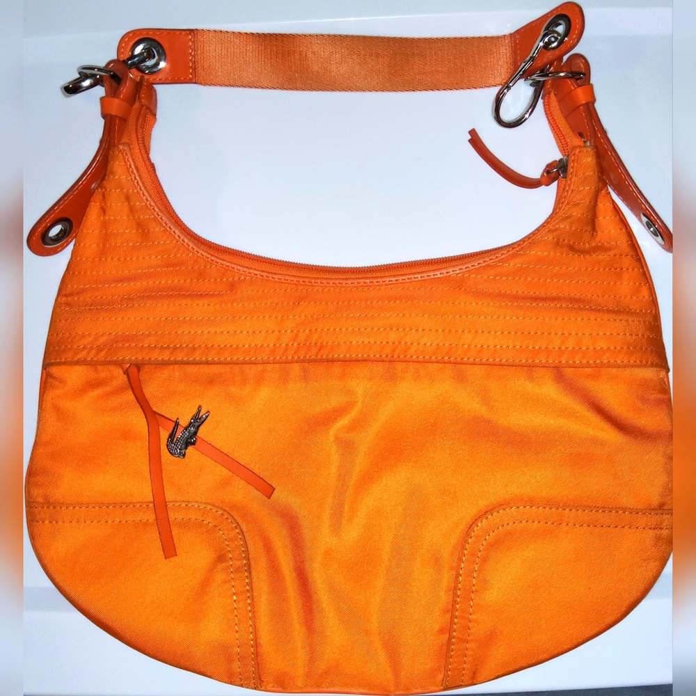 Vibrant Orange Women's Lacoste Shoulder Hobo Bag